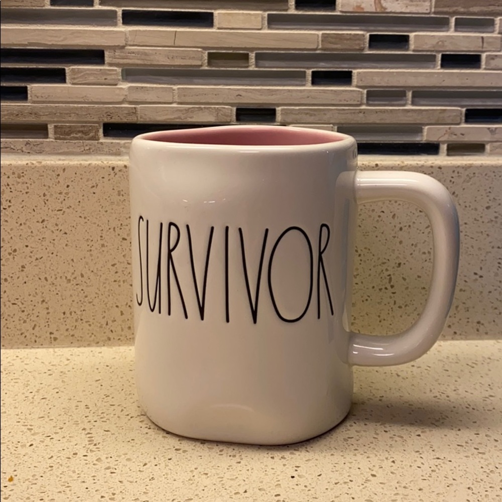 Rae Dunn survivor mug- light pink inside